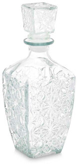 Vivalto drank of whisky karaf - sierlijk glas - transparant - 900 ml - D9 x H24 cm - met dop