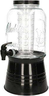 Vivalto Drankdispenser - glas - 3,8L - met tapkraantje - zwart