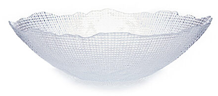 Vivalto Grote fruitschaal Infinity - van bewerkt glas - rond - 31 cm - schaal - fruitschalen