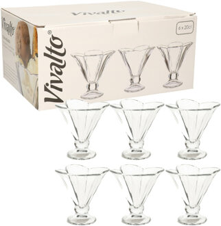 Vivalto IJscoupes/ijsschaaltjes - 18x - glas - 200 ml - dessert schaaltjes