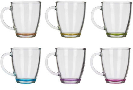 Vivalto Koffie/thee glazen - 6x stuks - glas - met tint - 310 ml