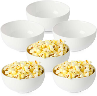 Vivalto Kommetjes /serveer schaaltje - 8x - Venice - keramiek - D13 x H6 cm - ivoor wit - Stapelbaar