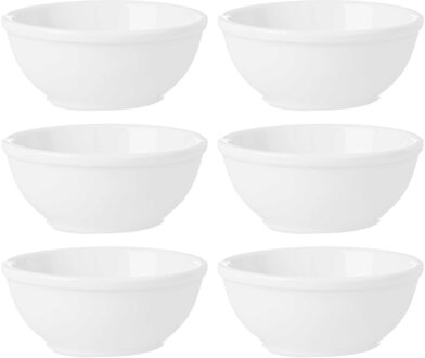 Vivalto Kommetjes/serveer schaaltjes - 6x - Hendai - porselein - D13 x H5 cm - ivoor wit - Stapelbaar
