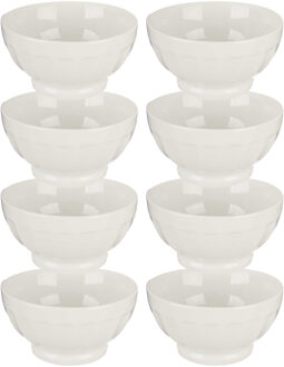 Vivalto Kommetjes/serveer schaaltjes - 8x - Osaka - porselein - D13.5 x H7 cm - ivoor wit - Stapelbaar