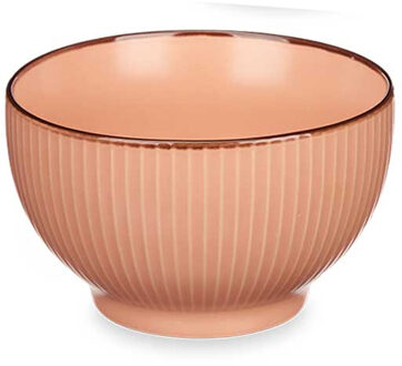 Vivalto Kommetjes/serveer schaaltjes - Mistique - porselein - D14 x H8 cm - zalm roze - Stapelbaar