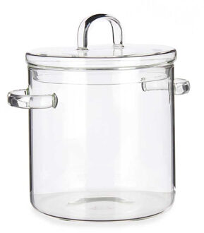 Vivalto Kookpan met deksel - borosilicaat glas?- 2.2 L - D19 x H21 cm - transparant