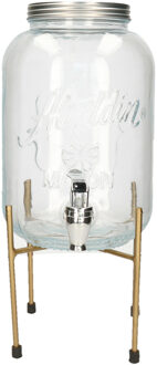 Vivalto Limonade/drankdispenser op verhoger - 3.8 liter - transparant glas - H35 x B17 cm