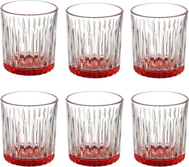 Vivalto Luxe Exotic Collection Drinkglazen set 12x stuks op oranje basis 330 ml - Drinkglazen Transparant