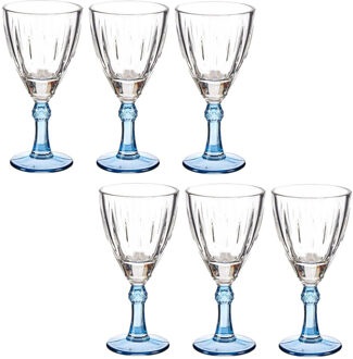 Vivalto Luxe Exotic Collection Wijnglazen set 12x stuks op blauwe voet 275 ml