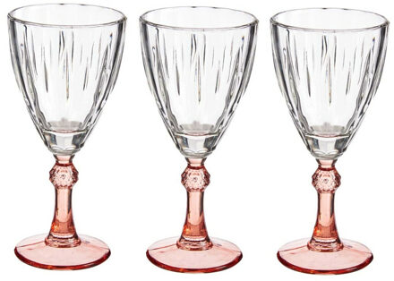 Vivalto Luxe Exotic Collection Wijnglazen set 6x stuks op oranje voet 275 ml - Wijnglazen