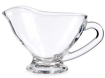 Vivalto Luxe glazen jus/saus kom - transparant - 15 x 7,5 x 9 cm - 200 ml - Jusbootje - Juskannetje