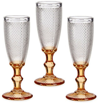 Vivalto Luxe Monaco serie Champagneglazen set 6x stuks op goud voet 180 ml