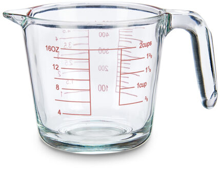 Vivalto Maatbeker - 0,5 liter - 500 ml - 10 x 12 x 18 cm - glas - maatkan - afmeetkan