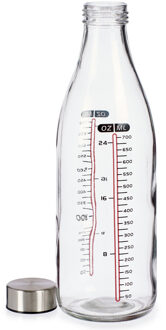 Vivalto Maatfles - 700 ml - glas - 8 x 27 cm - Azijnfles/oliefles - Afsluitbare maatbeker