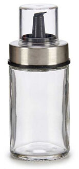 Vivalto Suikerpot Crystal - glas/rvs metaal - transparant/zilver - 12 cm - dispenser