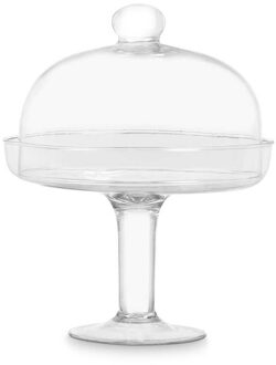 Vivalto Taartplateau - met voet - 24 x 30 cm - glas - taartschaal