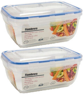 Vivalto vershoudbakje - 4x - met deksel - 2300 ml - Voedsel bewaar bakjes - kunststof