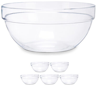 Vivalto Vivalti Schaaltjes / kommetjes - 12x stuks - 10 x 4 cm - glas - salade / dessert / sauzen schalen