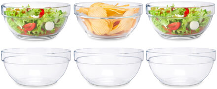 Vivalto Vivalti Schaaltjes / kommetjes - 18x stuks - 10 x 4 cm - glas - salade / dessert / sauzen schalen