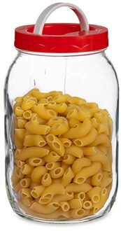 Vivalto Voedsel weck/opslag container/voorraadpot - glas - 2 liter - schroefdop/draaghengsel - transparant/r