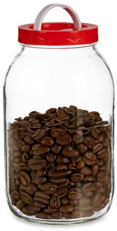 Vivalto Voedsel weck/opslag container/voorraadpot - glas - 3 liter - schroefdop/draaghengsel - transparant/r