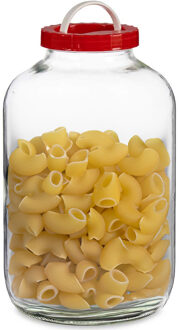 Vivalto Voedsel weck/opslag container/voorraadpot - glas - 8 liter - schroefdop/draaghengsel - transparant/r