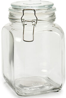 Vivalto Voorraadpot/bewaarpot - Caja - 1.2L - glas - met beugelsluiting - D11 x H17 cm