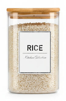 Vivalto Voorraadpot Essentials - keuken - rijst - glas - 1,2 L - luchtdichte deksel