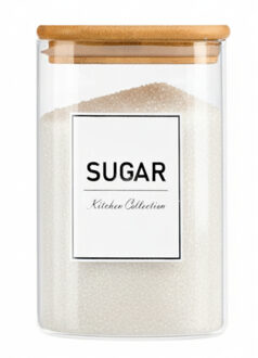 Vivalto Voorraadpot Essentials - keuken - suiker - glas - 1,2 L - luchtdichte deksel