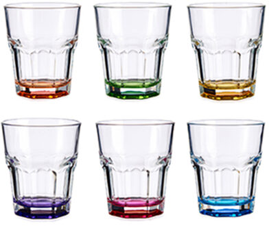 Vivalto Waterglazen/drinkglazen - 12x - kleurenmix - 285ml - 9 x 9,5 cm