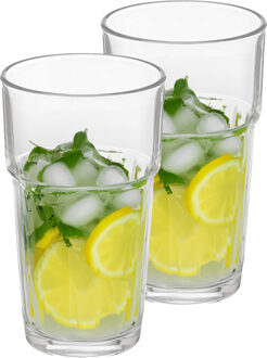 Vivalto Waterglazen/drinkglazen - 12x - transparant - kristalglas - stapelbaar - 370 ml