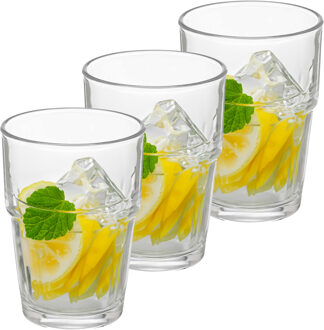 Vivalto Waterglazen/drinkglazen - 18x - transparant - kristalglas - stapelbaar - 270 ml