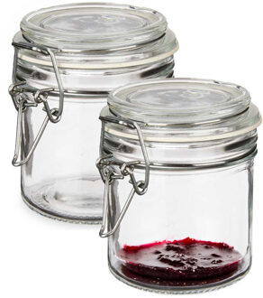 Vivalto Weckpot/inmaakpot - 2x - Tarro - 250 ml - glas - met beugelsluiting - 11 x 10 cm - luchtdicht