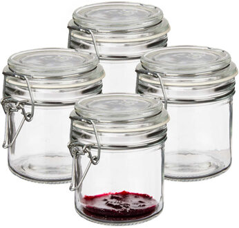 Vivalto Weckpot/inmaakpot - 4x - Tarro - 250 ml - glas - met beugelsluiting - 11 x 10 cm - luchtdicht