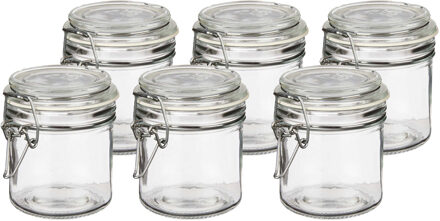 Vivalto Weckpot/inmaakpot - 6x - Tarro - 250 ml - glas - met beugelsluiting - D11 x H10 cm