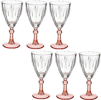 Vivalto Wijnglazen Exotic Collection - 12x stuks - op oranje voet - 275 ml