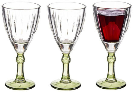 Vivalto Wijnglazen Exotic Collection - 6x - op groene voet - 275 ml