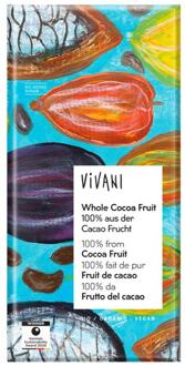 VIVANI Chocolade puur whole cacao fruit - 80 gram