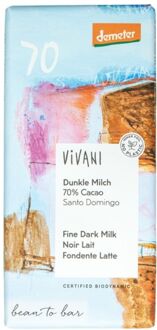 VIVANI Donkere melkchocolade 70% Demeter - 90 gram