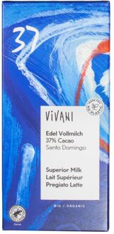 VIVANI Melkchocolade 37% met cacao uit Santo Domingo - 100 gram