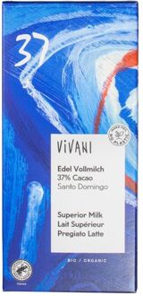VIVANI Melkchocolade 37% met cacao uit Santo Domingo - 80 gram