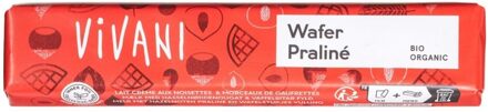 VIVANI Melkchocoladereepje wafel praliné To Go - 40 gram