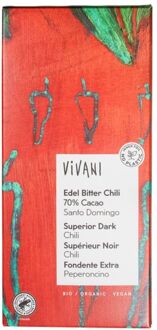 VIVANI Pure chocolade 70% met chili - 100 gram