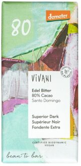 VIVANI Pure chocolade 80% superior - 90 gram