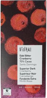 VIVANI Superior dark cranberry 70% Santo Domingo - 80 gram