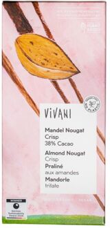 VIVANI Vegan chocolade almond nougat crisp - 80 gram