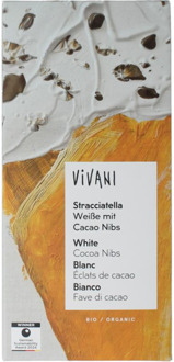 VIVANI Witte chocolade - stracciatella - 80 gram