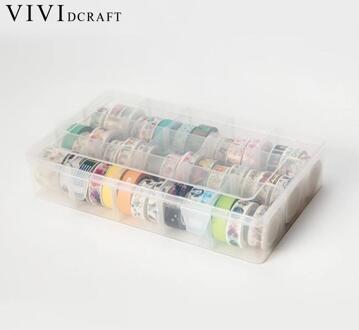 Vividcraft Tape Dispenser Washi Tape Diy Opbergdoos Dispenser Tape Scrapbooking Briefpapier 27.6*16*5.5Cm Verpakking Sticker x1M7
