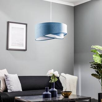 Vivien hanglamp, tweekleurig, lichtblauw/wit lichtblauw, wit