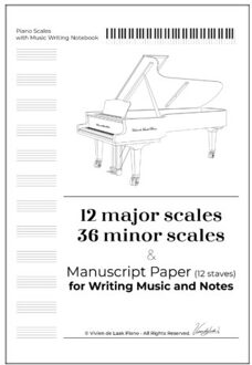 Vivienne Studio Piano Scales With Music Writing Notebook - Notebook Designed By Vivien De Laak - Vivien de Laak